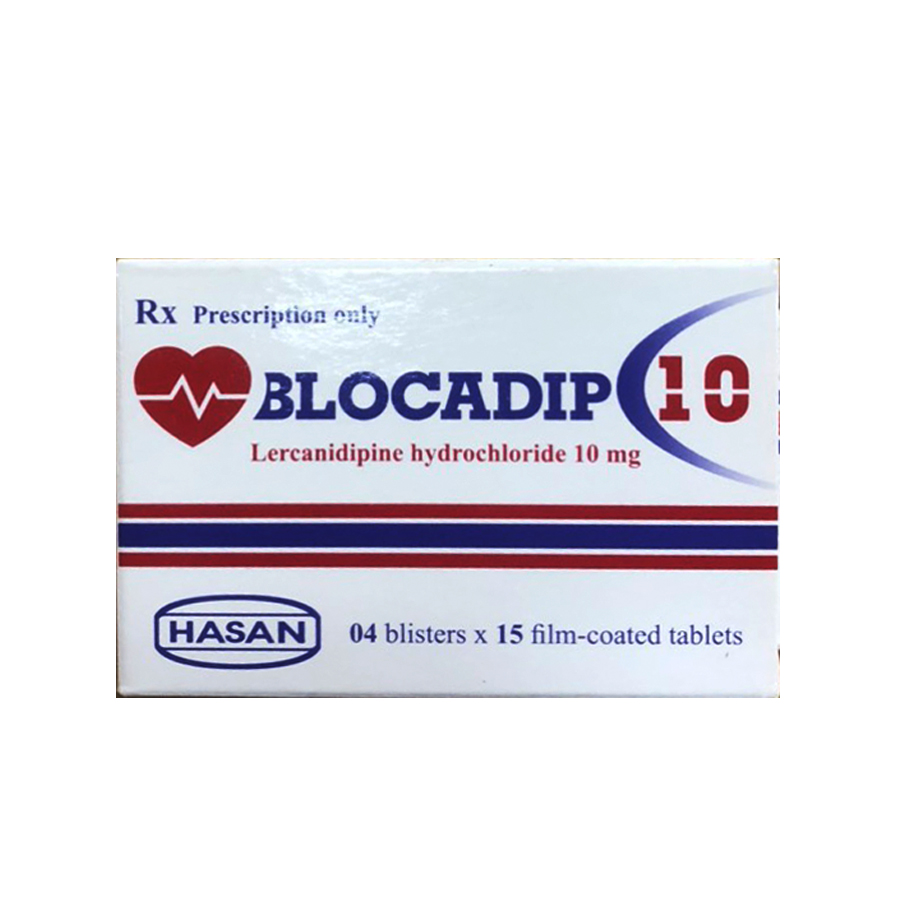 Blocadip 10mg điều trị tăng huyết áp hộp 4 vỉ x 15 viên nén Hasan