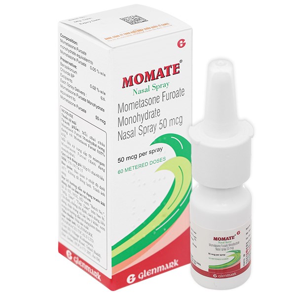 Momate Nasal Spray Mometason 50mcg lọ 60 liều Glenmark