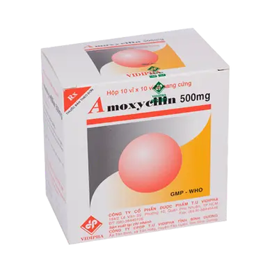 Amoxicillin 500mg hộp 10 vỉ x 10 viên nang Vidipha