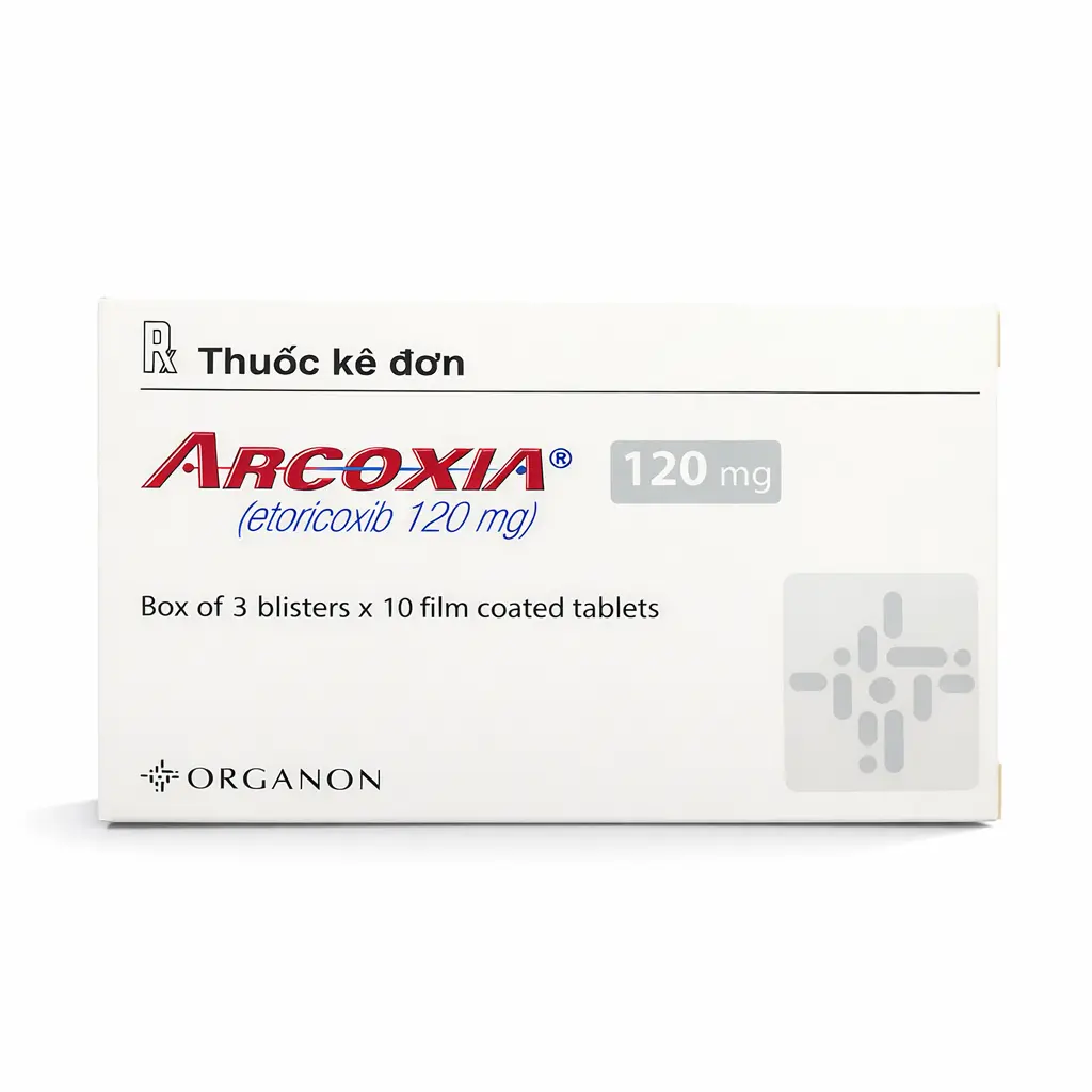 Arcoxia Etoricoxib 120mg hộp 3 vỉ x 10 viên nén Organon