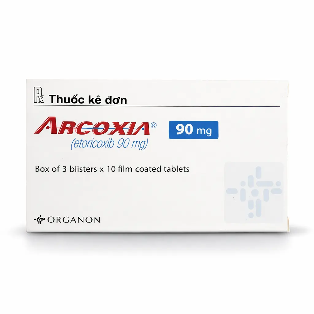 Arcoxia Etoricoxib 90mg hộp 3 vỉ x 10 viên nén Organon