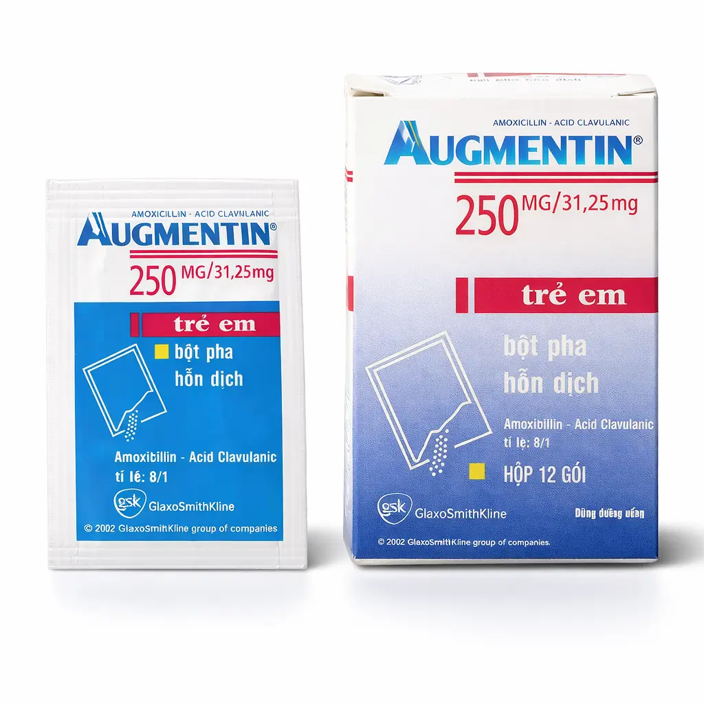 Augmentin 250mg/31.25mg hộp 12 gói GSK