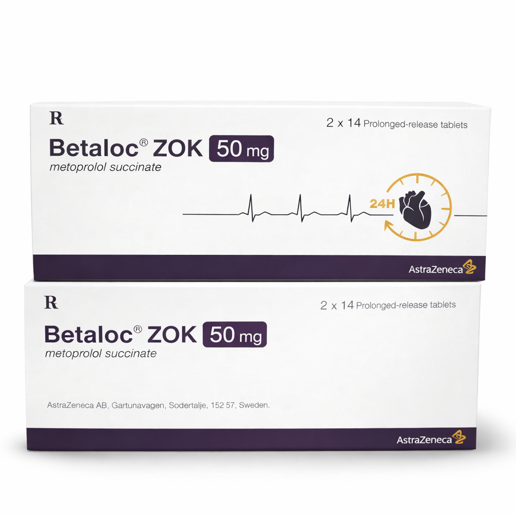 Betaloc Zok Metoprolol 50mg hộp 2 vỉ x 14 viên nén AstraZeneca
