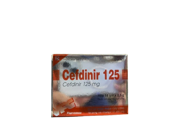 Cefdinir 125mg hộp 14 gói x 2.5g Cửu Long