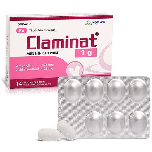 Claminat 1g hộp 2 vỉ x 7 viên Imexpharm