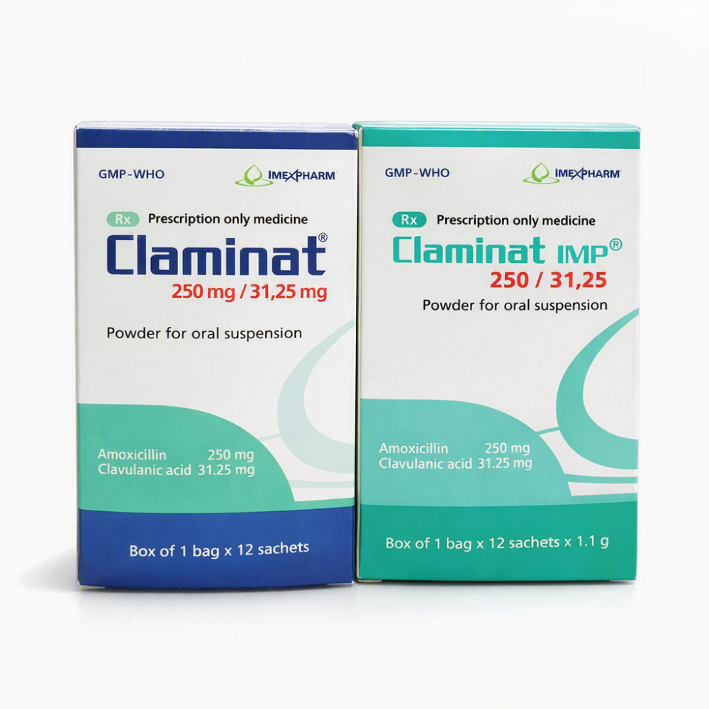 Claminat 250/31.25mg hộp 12 gói x 1.1g Imexpharm