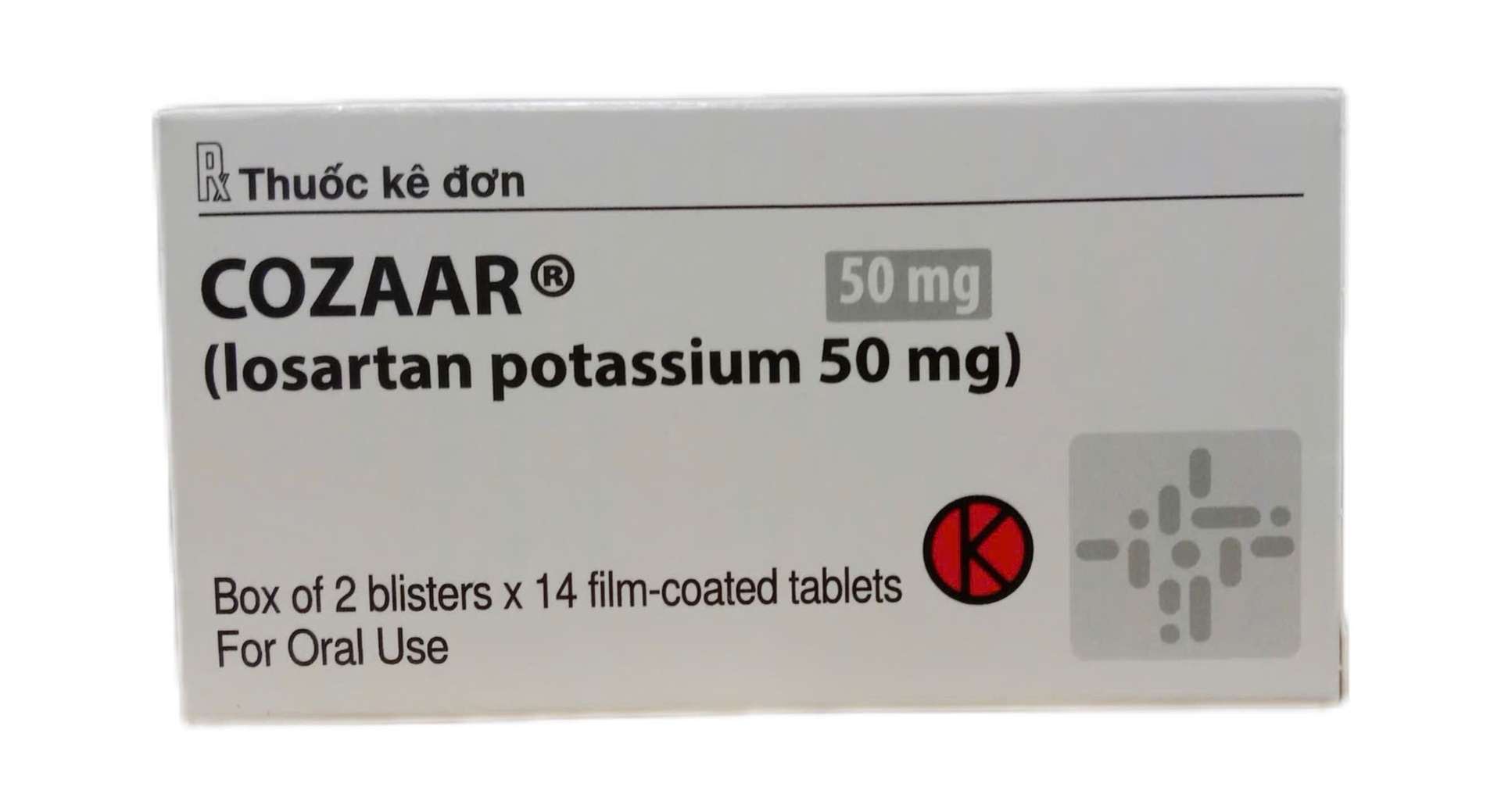 Cozaar Losartan 50mg hộp 2 vỉ x 14 viên nén Organon