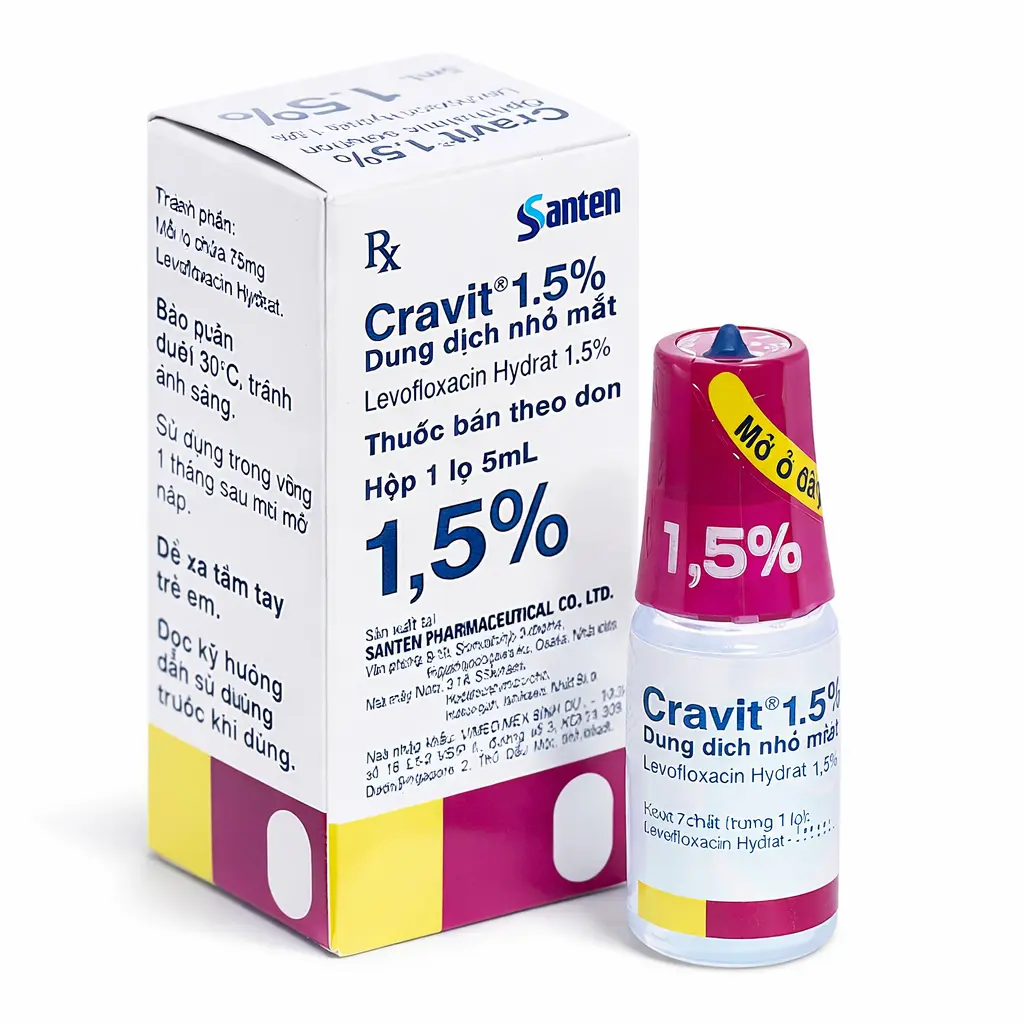 Cravit 1.5% nhỏ mắt lọ 5ml Santen