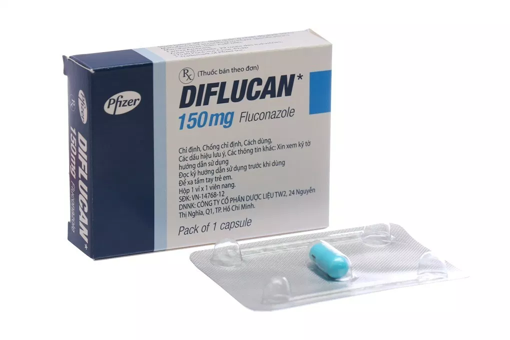 Diflucan Fluconazole 150mg hộp 1 vỉ x 1 viên nang Pfizer