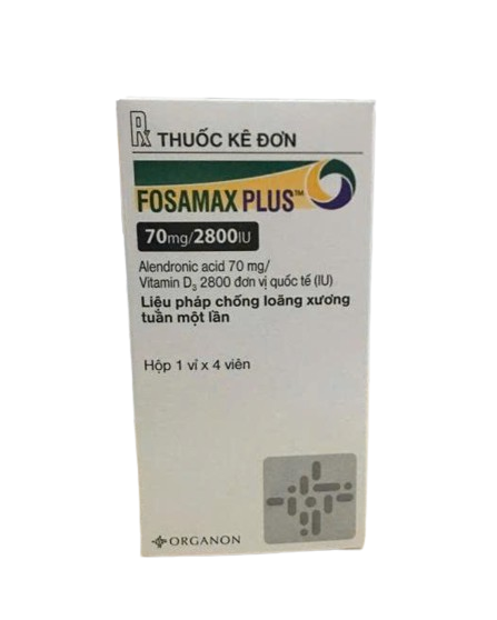 Fosamax pluss 70mg/2800 IU hộp 1 vỉ x 4 viên nén Organon
