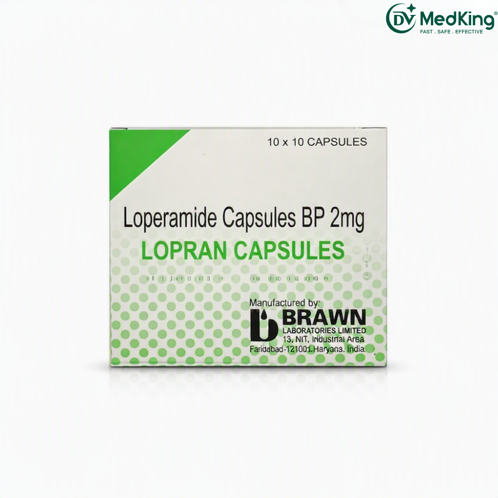 Lopran Loperamide 2mg hộp 10 vỉ x 10 viên Brawn Ấn Độ