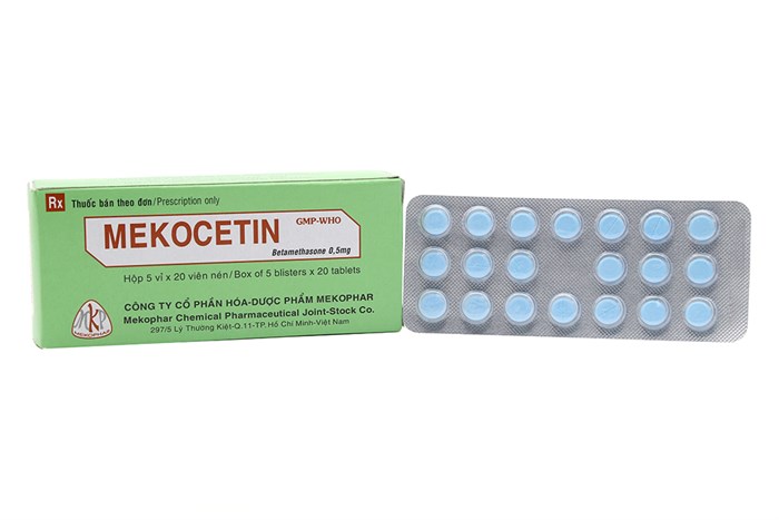 Mekocetin Betamethasone 0.5mg hộp 5 vỉ x 20 viên nén Mekophar