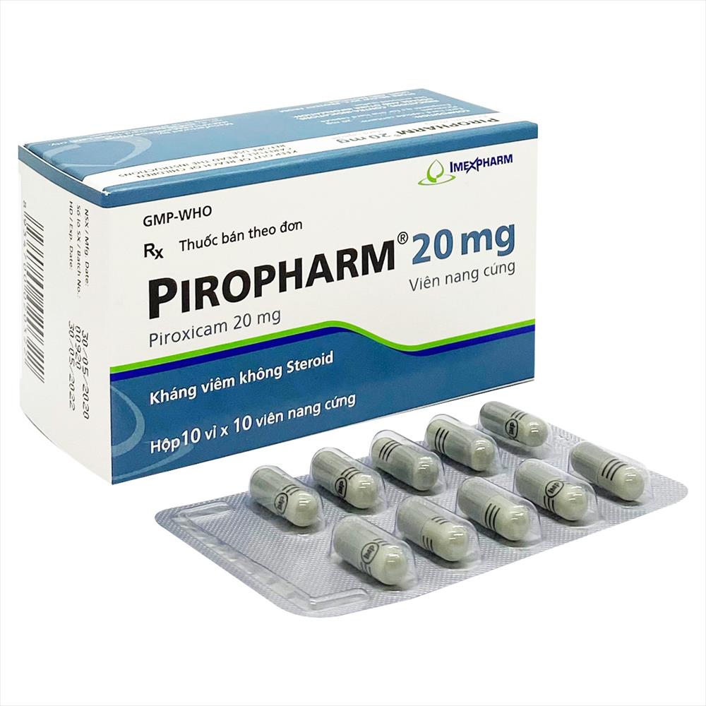 Piropharm Piroxicam 20mg hộp 10 vỉ x 10 viên nang Imexpharm
