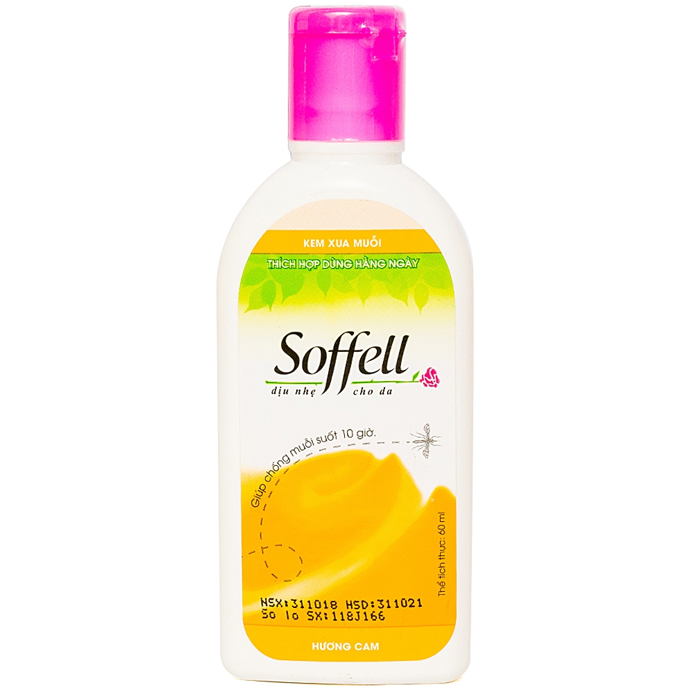 Soffell kem xua muỗi hương cam lọ 60ml