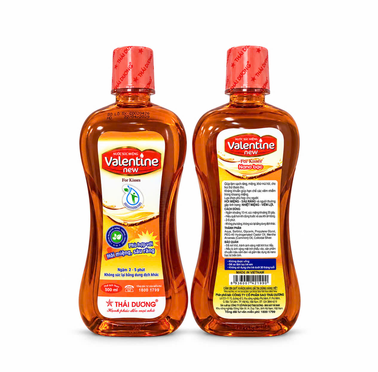 Súc miệng Valentine lọ 500ml Thái Dương