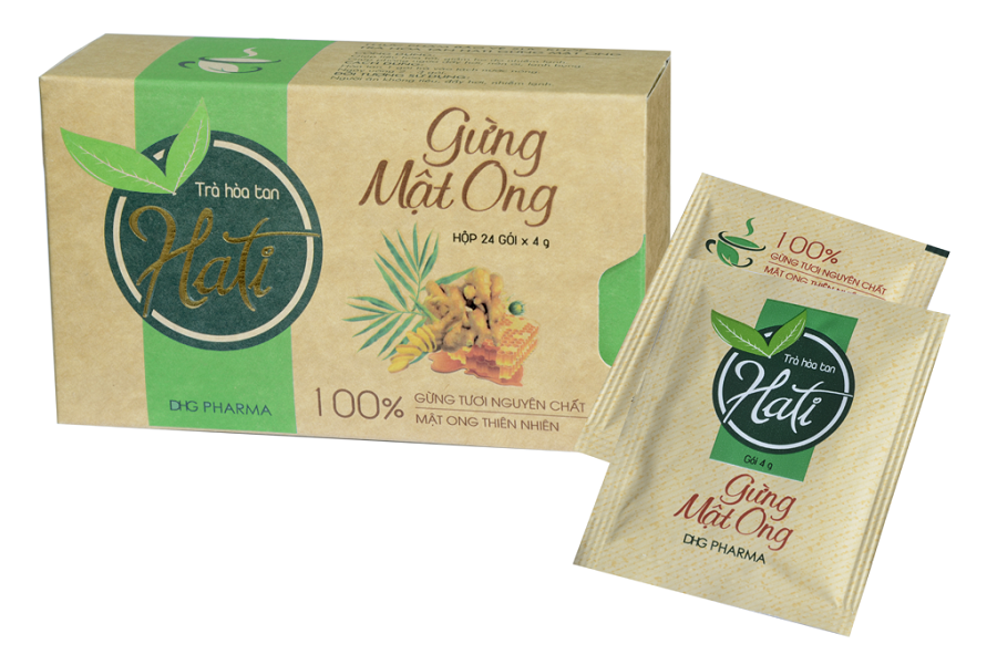 Trà Gừng Mật Ong hộp 24 gói x 4g Hậu Giang