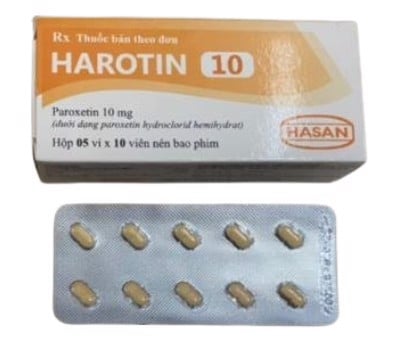 Harotin 10 Paroxetin 10mg hộp 5 vỉ x 10 viên nén bao phim Hasan