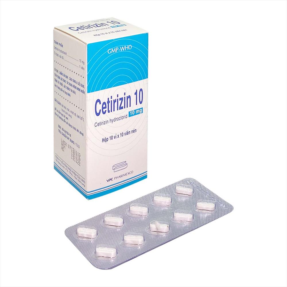 Cetirizin 10mg hộp 10 vỉ x 10 viên nén Cửu Long
