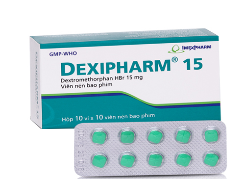 Dexipharm 15 Dextromethorphan HBR 15mg hộp 10 vỉ x 10 viên nén Imexpharm