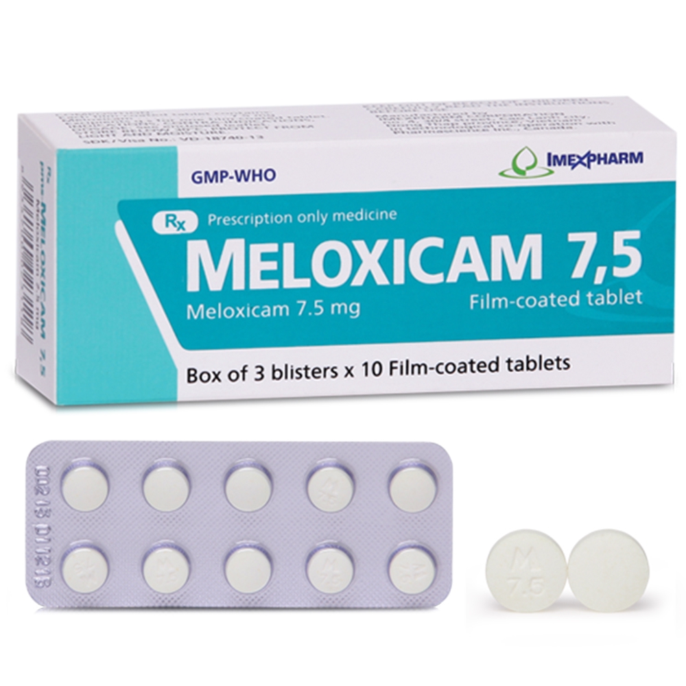 Meloxicam 7,5mg hộp 3 vỉ x 10 viên nén Imexpharm