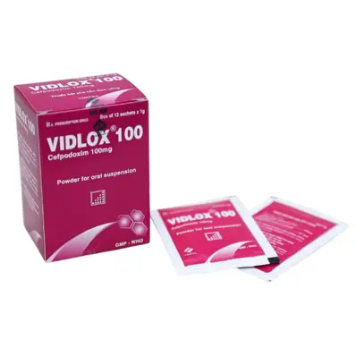 Vidlox 100 Cefpodoxim 100mg hộp 12 gói x 1g Vidipha