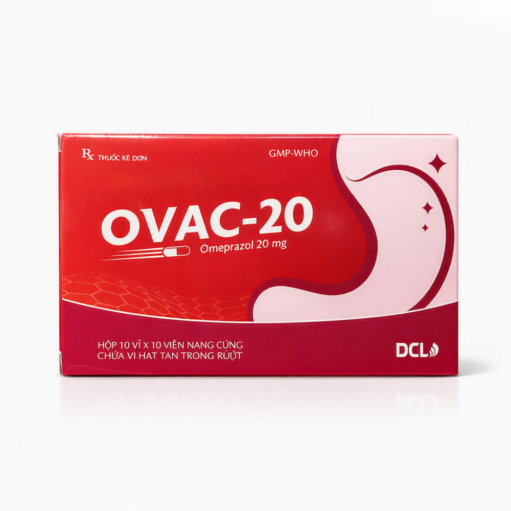 Ovac 20 Omeprazol 20mg hộp 100 viên nang Cửu Long