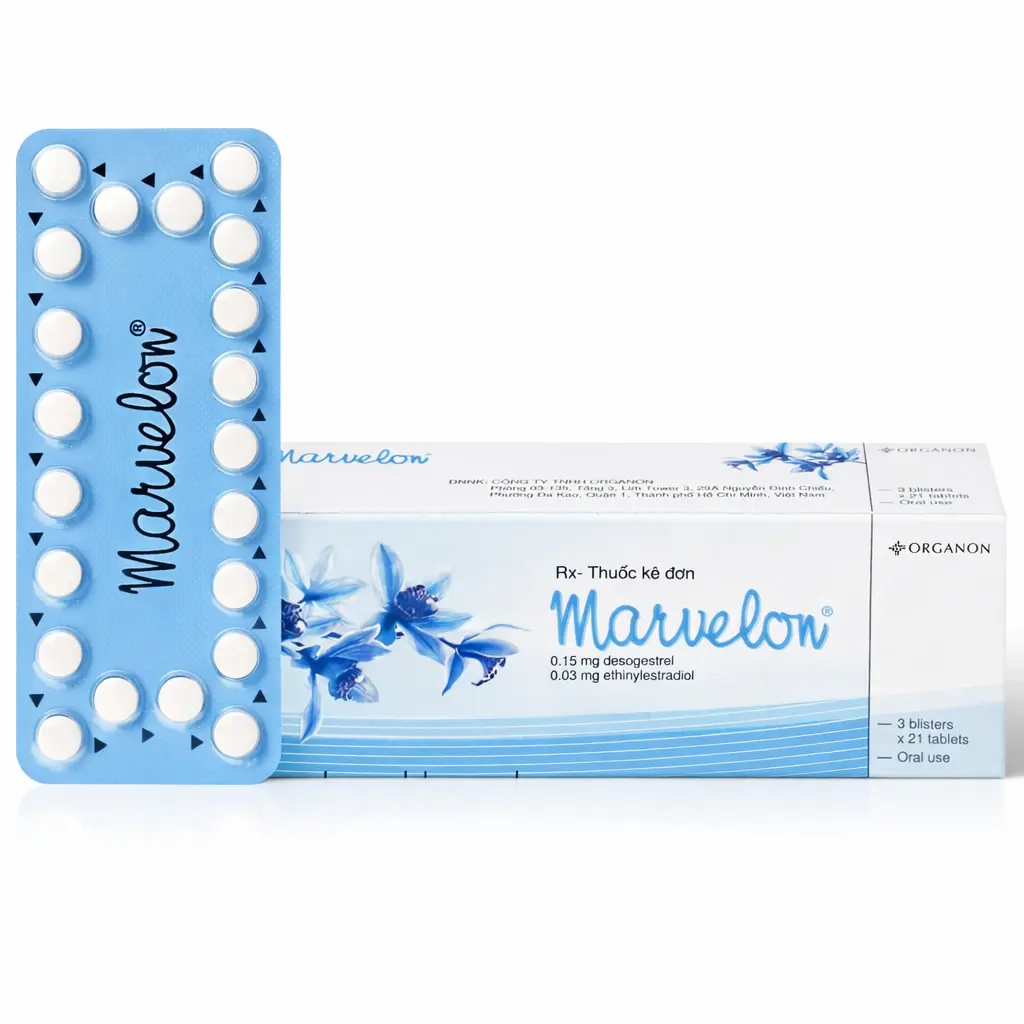 Marvelon hộp 3 vỉ x 21 viên nén Organon