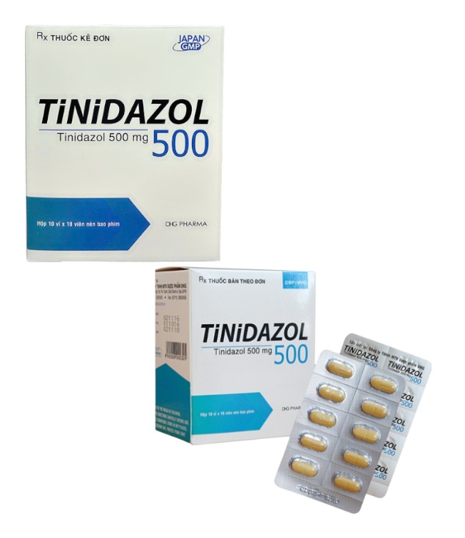 Tinidazol 500mg hộp 10 vỉ x 10 viên nén Hậu Giang