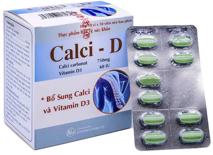 Calci D bổ sung Calci và Vitamin D3 hộp 10 vỉ x 10 viên nén Khánh Hòa