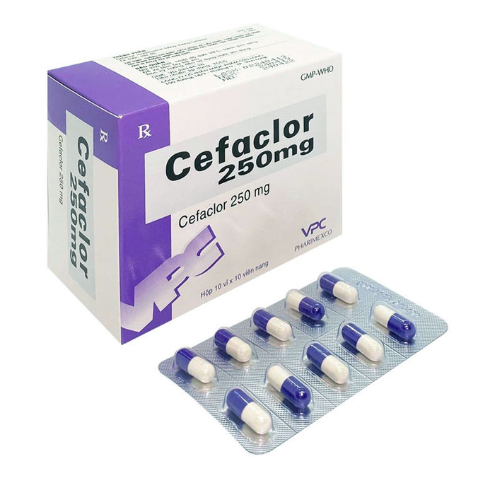 Cefaclor 250mg hộp 10 vỉ x 10 viên nang VPC